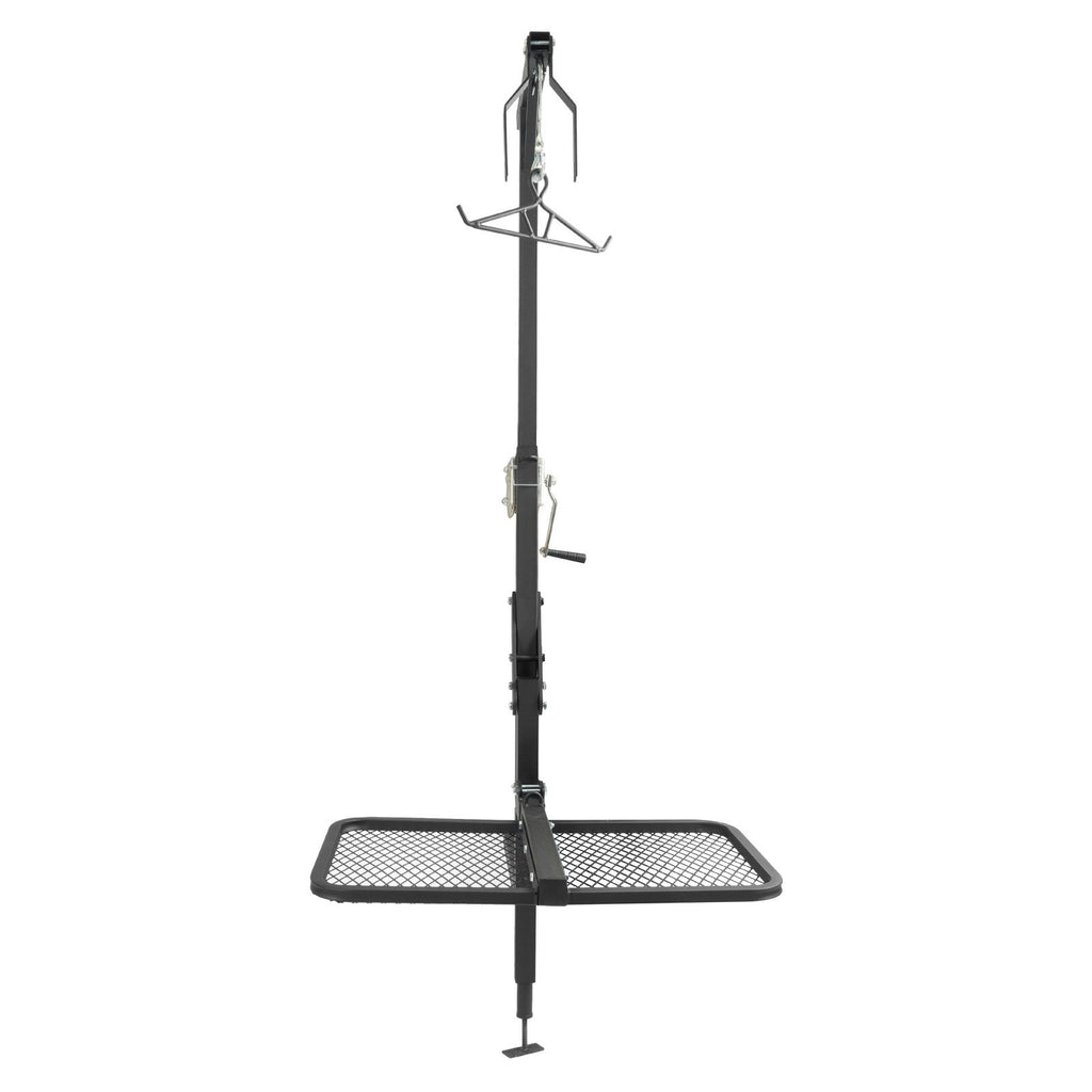 400lbs 360° Swivel Hitch Mount Deer Hanger Game Hoist w/ Lifting System Platform