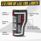 Smoke LED Tail Lights Lamps Pair For Ford F250 F350 F450 SD Super Duty 2017-2019