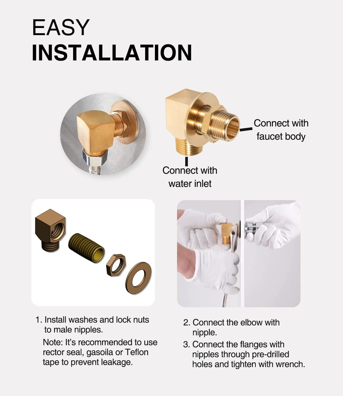 B-0230-K Wall Mount Faucet Install Kit for T&S B-0230 Style 1/2???? NPT Faucets