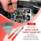 A308 Offset Valve Tappet Gauge 11-Blade Feeler Gauge Kit Sizes 0.004" to 0.014"
