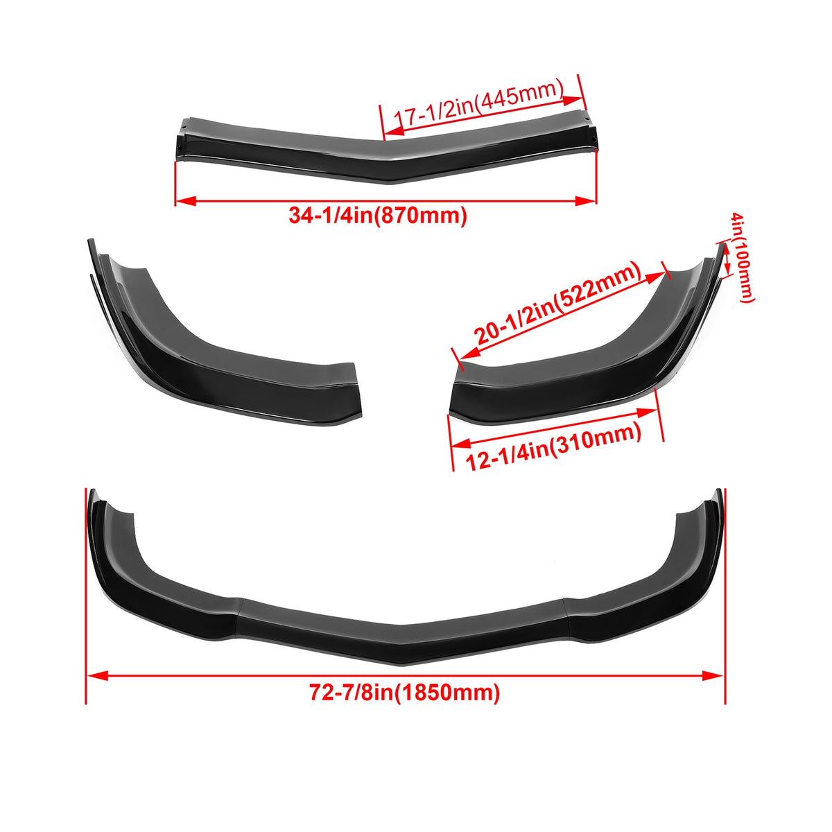Glossy Black Front Bumper Lip Splitter For Dodge Charger SRT8 2011 12 2013 2014