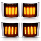 For Chevy C/K 1500 2500 94-99 Smoke Sequential LED Corner Side Marker Lights 4PC