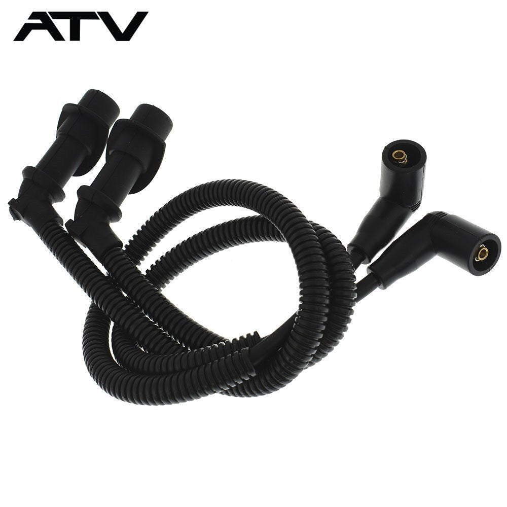 2×New Ignition Coil Spark Plug Caps & Wires For Polaris Ranger 700 RZR