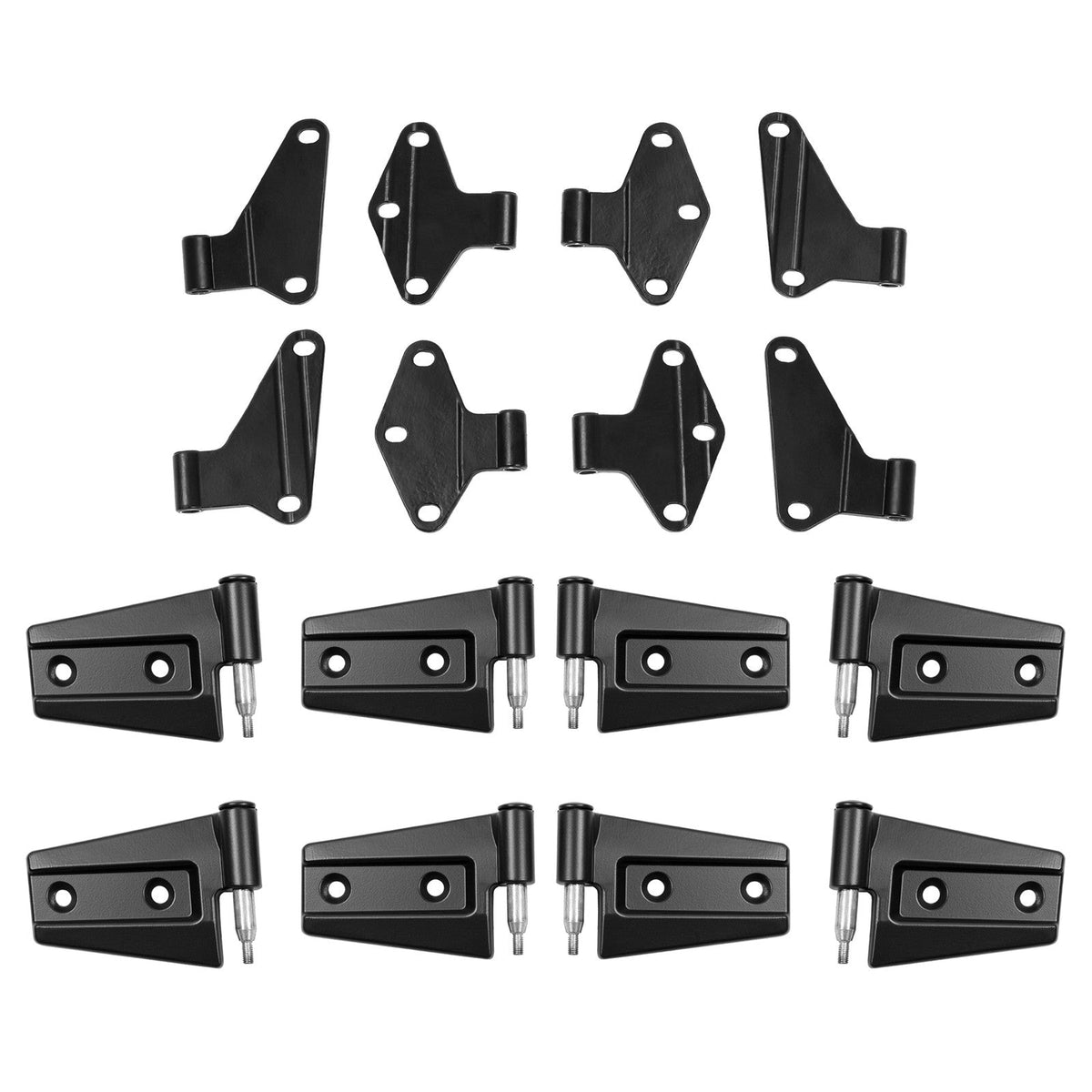 For 07-2018 Jeep Wrangler JK 16PCS Door Hinge Replacement Set Black Powder Coat