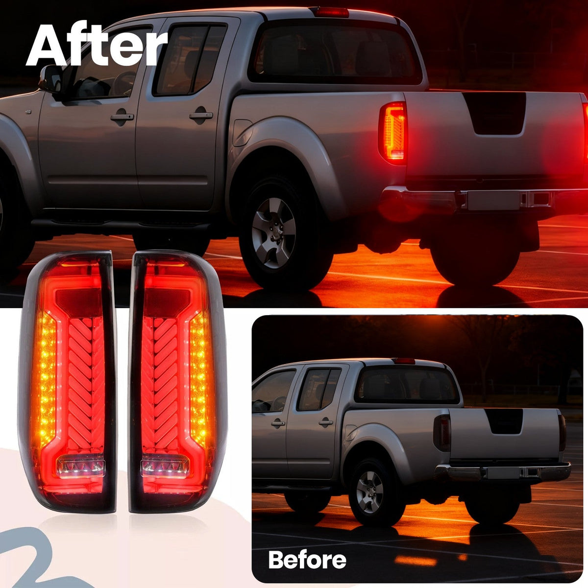 DOT Pair LED Sequential Tail Lights Lamp For Nissan Frontier D40 2005-2021 LH&RH