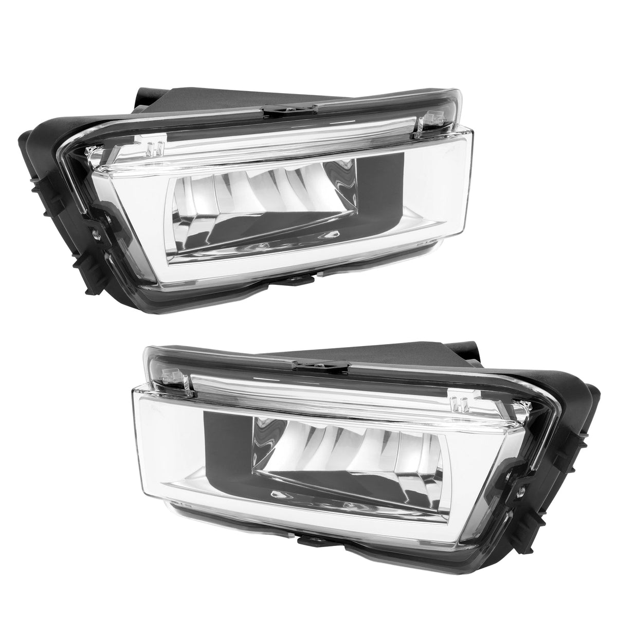 Pair Fog Light W/Bezels & Chrome Trim RH+LH Side For Volkswagen Passat 2012-2015