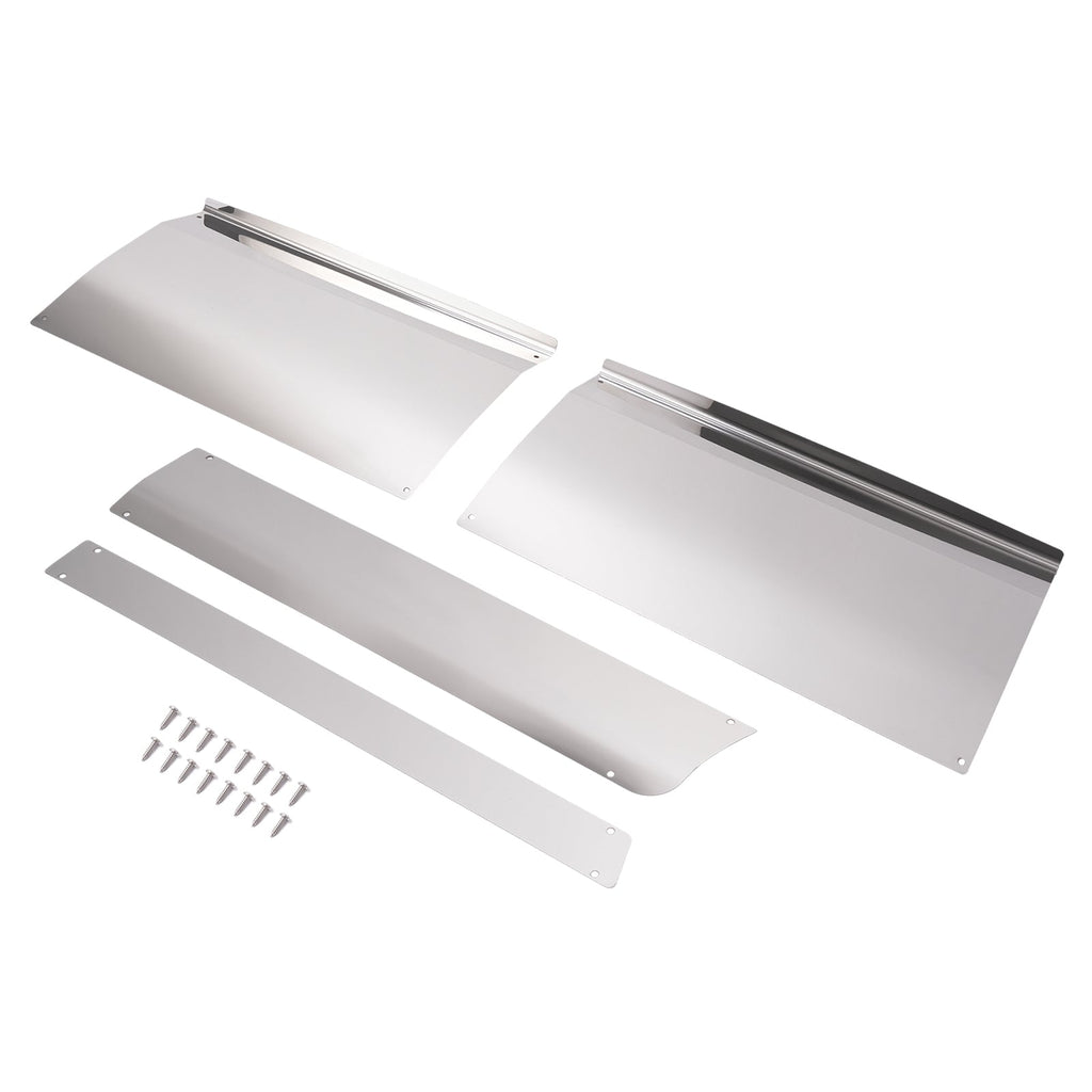 For Kenworth T680 Silvery Front Upper& Lower Kick Plate Pair 304 Stainless Steel
