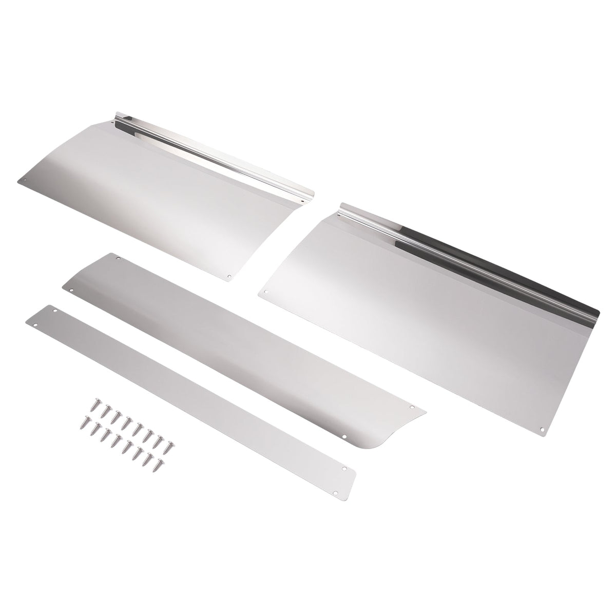 For Kenworth T680 Silvery Front Upper& Lower Kick Plate Pair 304 Stainless Steel