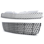 For 06-16 Chevy Impala/Limited Chrome Mesh Style Front Upper+Lower Bumper Grille