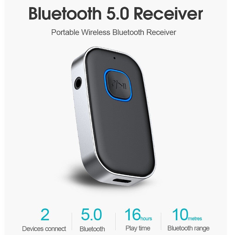 Bluetooth Receiver 3.5mm AUX Car Adapter Wireless Audio Receiver for Home Stereo