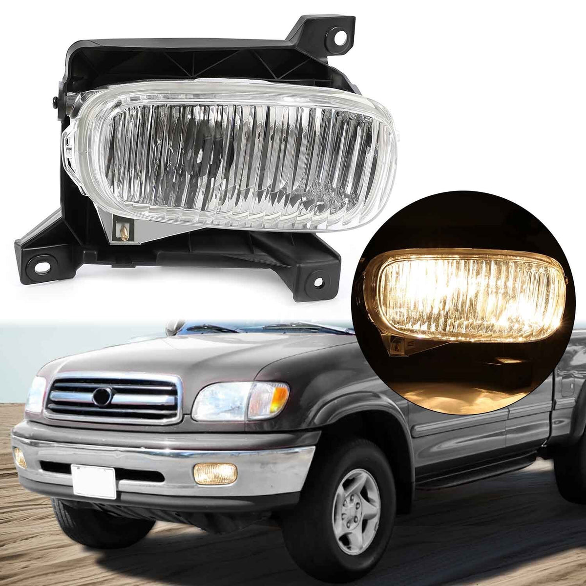 Fog Light Lamp Assembly w/ Bulb Passenger Clear Lens For Toyota Tundra 2000-2006