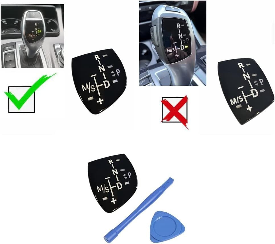 Black Gear Shifter Knob Panel Cover Sticker Trim For BMW F01 F10 F15 F30 F35 F18