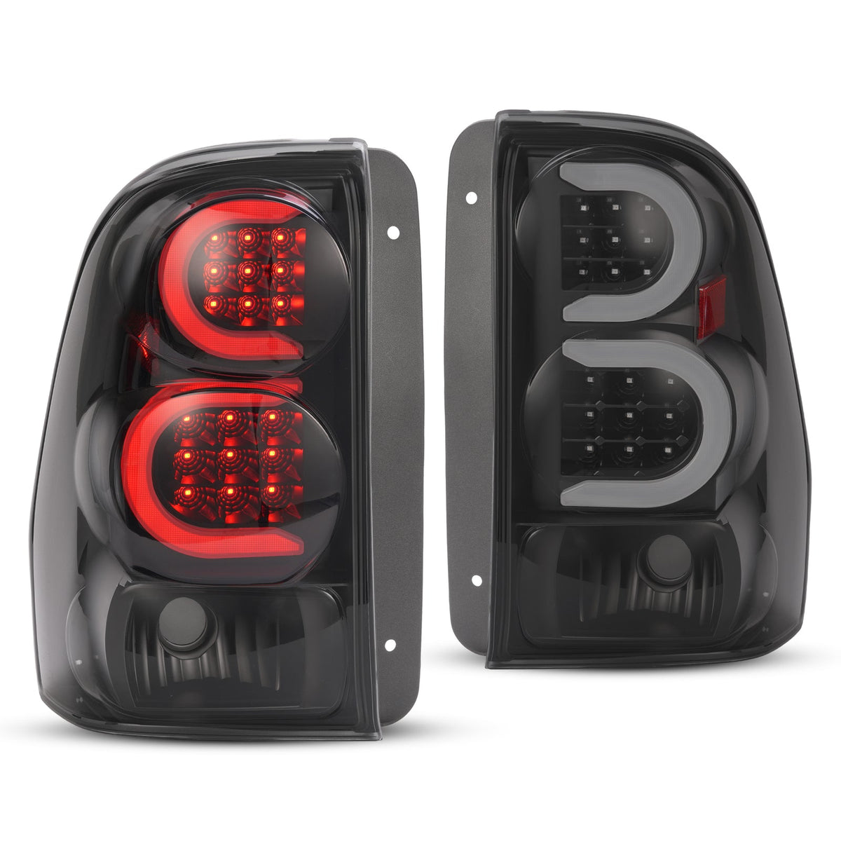 LED Tube Tail Lights Black Smoke For Chevy Trailblazer Trail Blazer 2002-2009