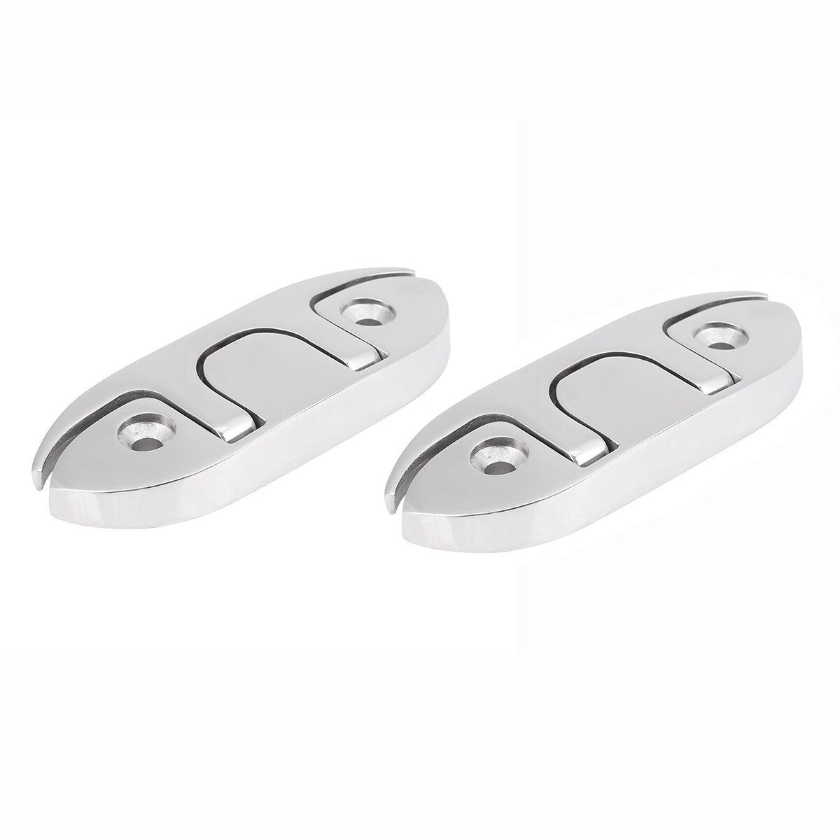 2 Pack Heavy Duty 4-3/4" Flush Mount Stainless Steel Flip Up Boat Cleat