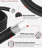 6AN PTFE Fuel Line Kit 25FT for LS Swap EFI E85 Turbo Oil Coolant Transmission