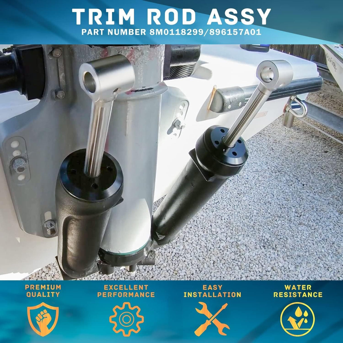 2*Trim Rod Assy Kit For Mercury/Mariner Verado 200-300hp IL6 8M0118299 896157A01