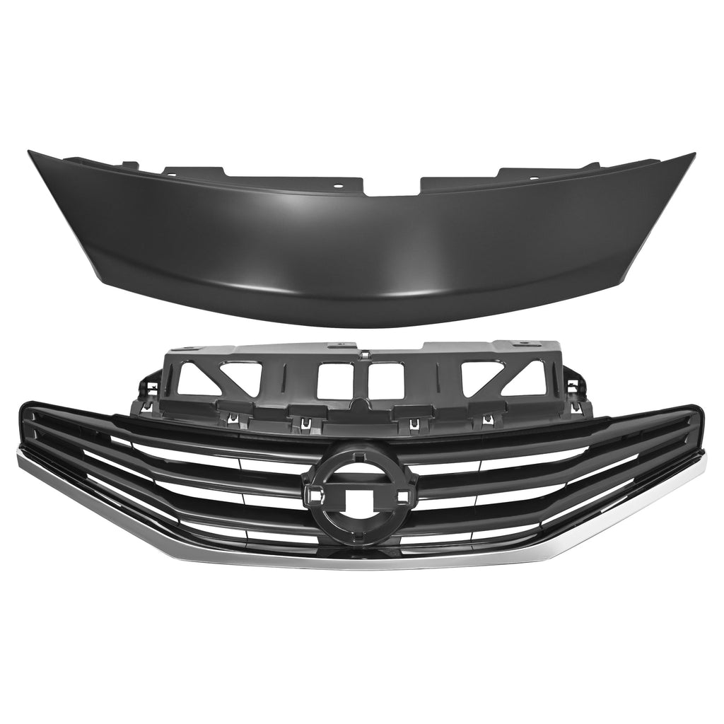Assembly Front Upper Bumper Grille & Cover For 2014-2016 Nissan Versa Note
