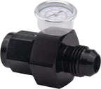 6AN Male to 6AN Female Fitting With 1/8NPT Gauge Port Hose Adapter Fuel Pressure