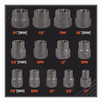 Impact Bolt Extractor Set Nut Remover Set Stripped Extraction Socket Tools 15pcs