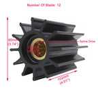 2Pcs Water Pump Impeller Caterpillar 2820683 2845561 123-0492 109-5324 109-5327