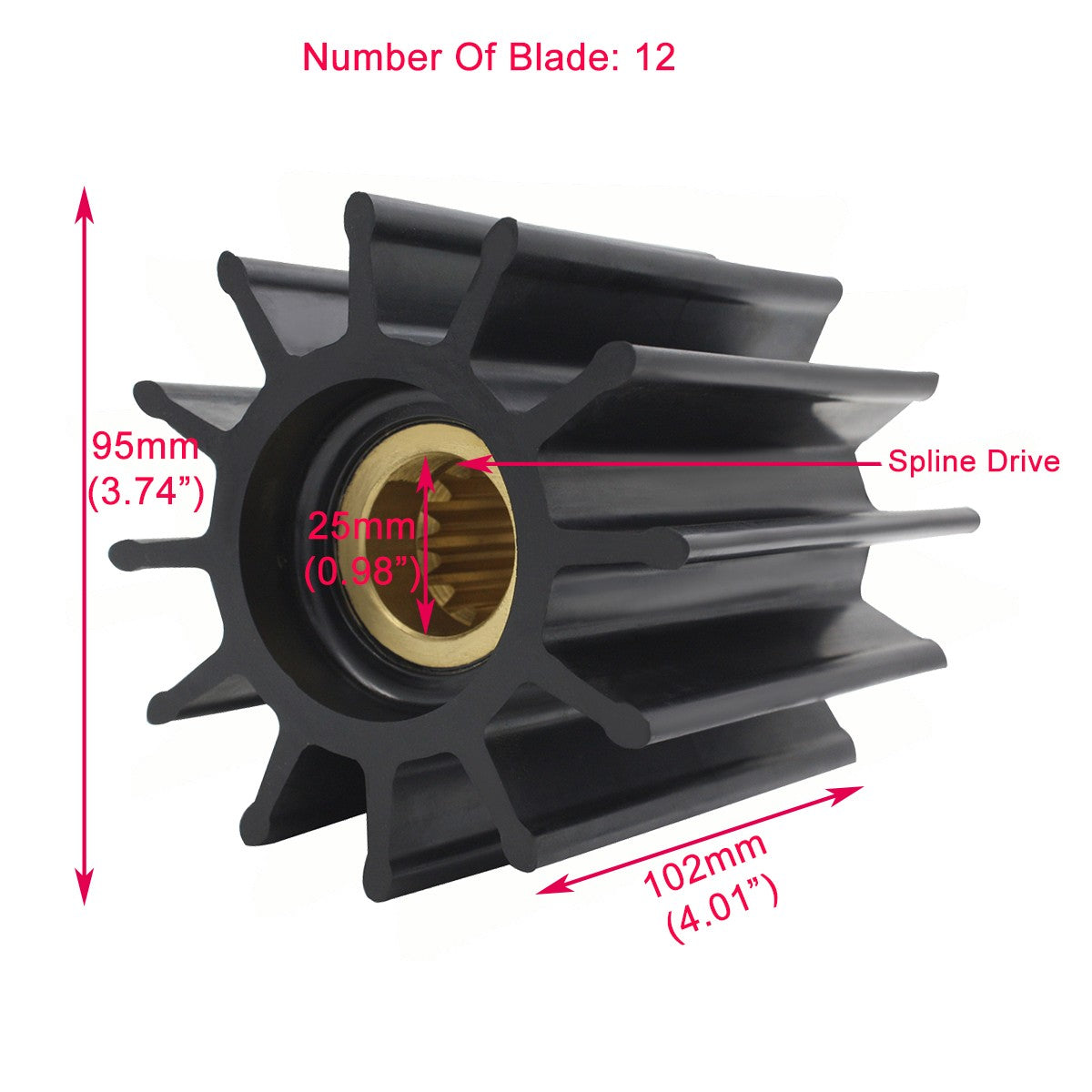 2Pcs Water Pump Impeller Caterpillar 2820683 2845561 123-0492 109-5324 109-5327