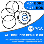 4.5" Bore x 1.75" Rod Cylinder Hydraulic Log Splitter Cylinder Rebuild Seal Kit