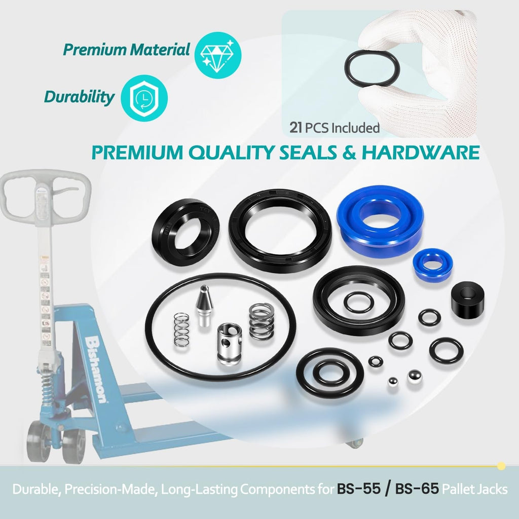 for Bishamon BS-55 BS-65 Manual Pallet Jack BI 52103704-SUPER Seal Repair Kit