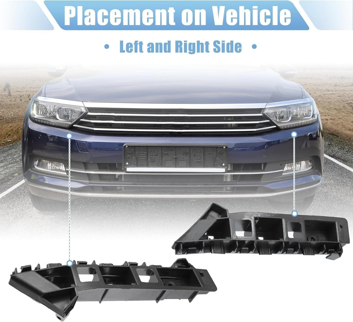 2X Front Left and Right Bumper Support Bracket For 2012-2015 Volkswagen Passat