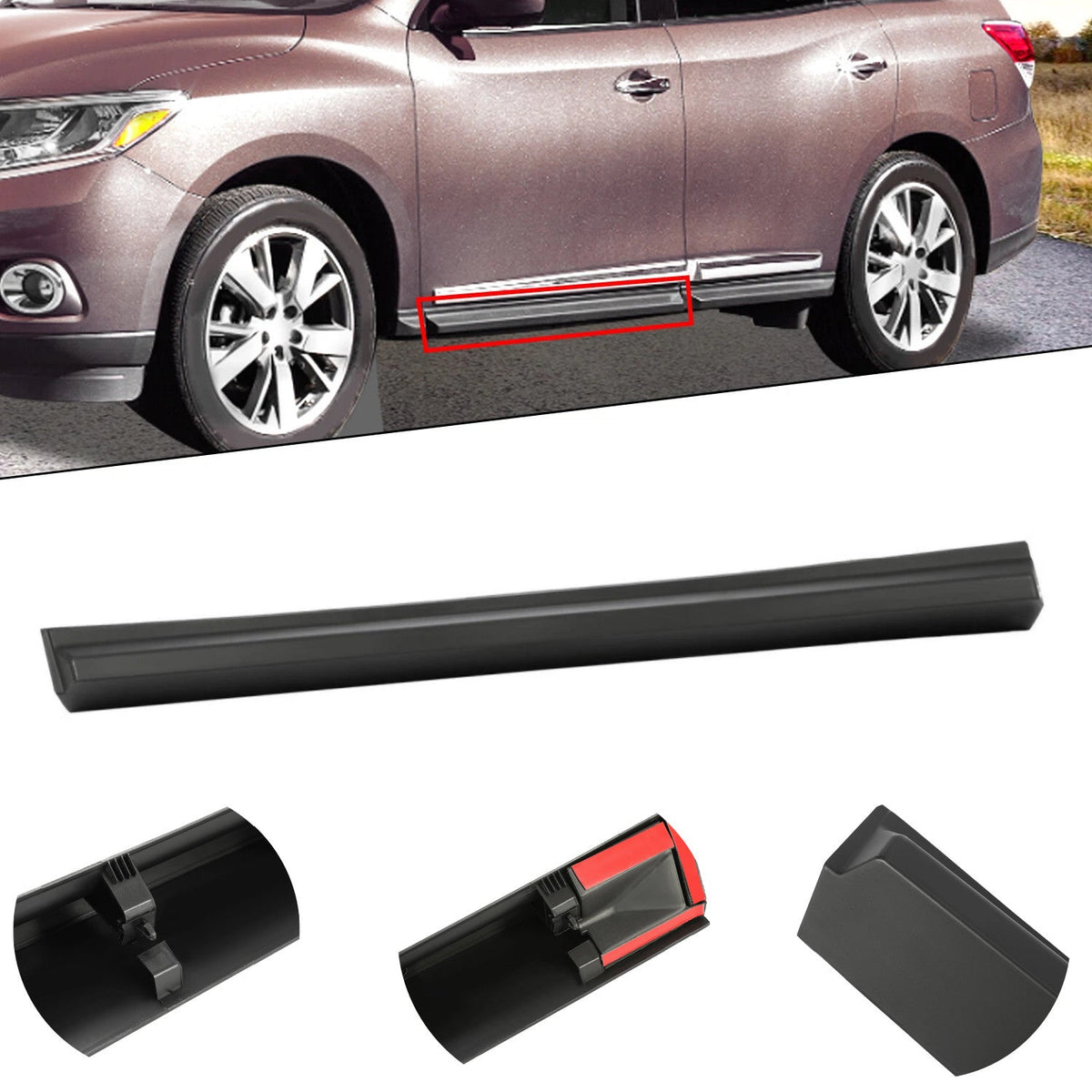 For Nissan Pathfinder 2013 2014 2015 Front Left Driver Lower Door Molding-Black