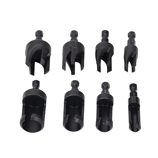 8x Wood Plug Cutter Drill Bit 1/4 Hex Shank Cutting Tool 1/4" 3/8" 1/2" 5/8"