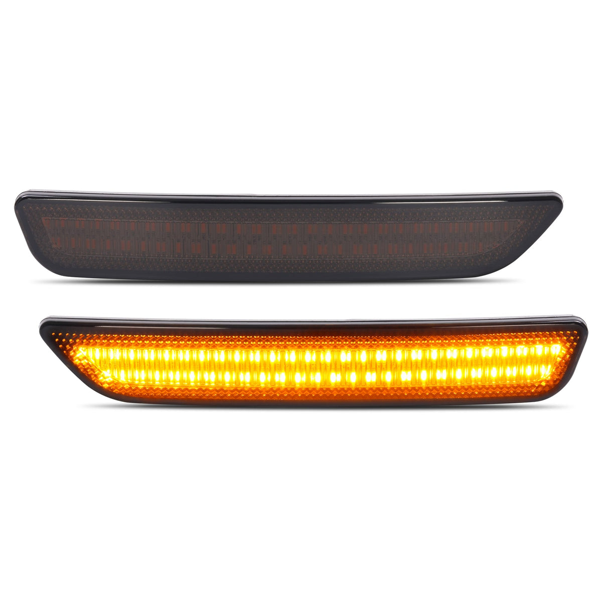 2XLED Front Bumper Side Marker Light Smoke Lens Amber For Ford Mustang 2010-2014