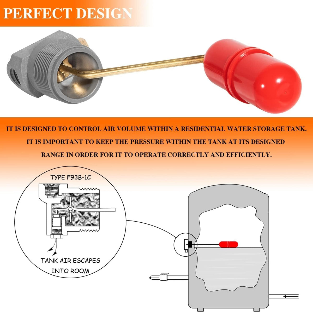 Air Volume Controls for Deep Wells, Water Tank System 1-1/4 in MNPT F93B-1C