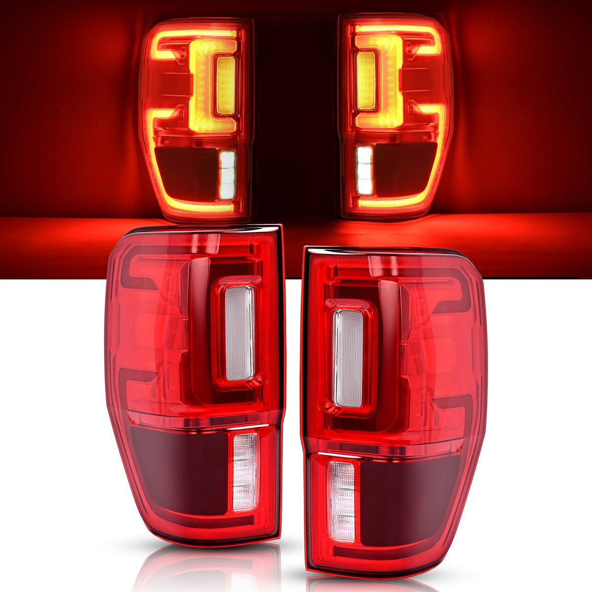 LED Tail Lights Tail Lamps w/Blind Spot For Ford Ranger 2019 2020 2021 2022 2023