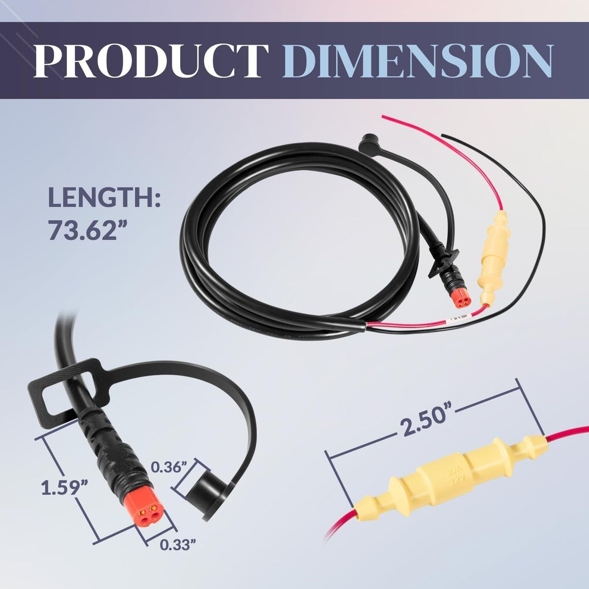 4-Pin Power Cable for Garmin Echo 100,101,150,151, 200,201, 300c,301c, 500c,550c