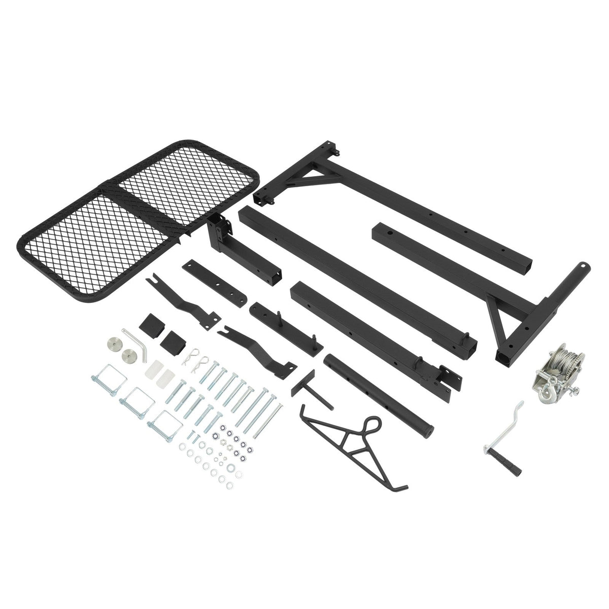 400lbs 360° Swivel Hitch Mount Deer Hanger Game Hoist w/ Lifting System Platform