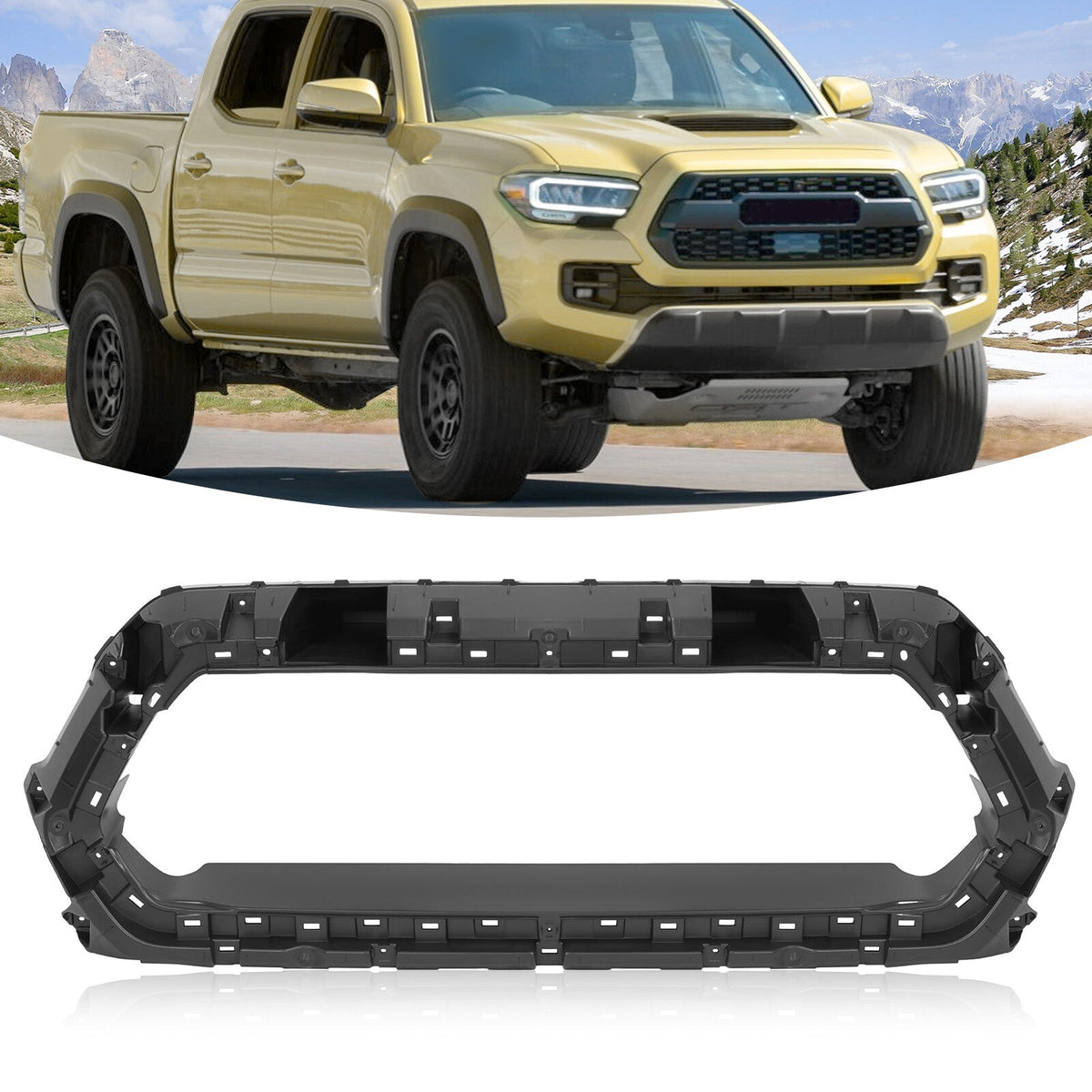 Front Upper Grille Grill Bracket Holder For 2016-2022 Toyota Tacoma Matte Black