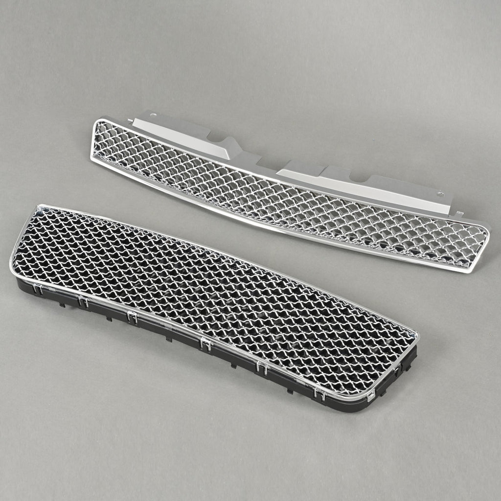 For 06-16 Chevy Impala/Limited Chrome Mesh Style Front Upper+Lower Bumper Grille