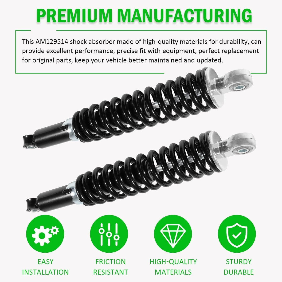 2* AM129514 Front Left & Right Shocks Absorber for John Deere Gator TE TH TS TX