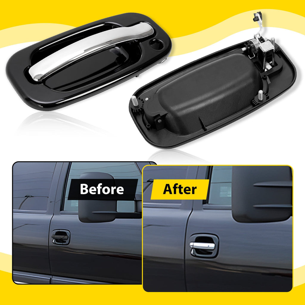 NEW Front Outside Door Handles Set LH RH Chrome For Silverado Sierra 1999-2006