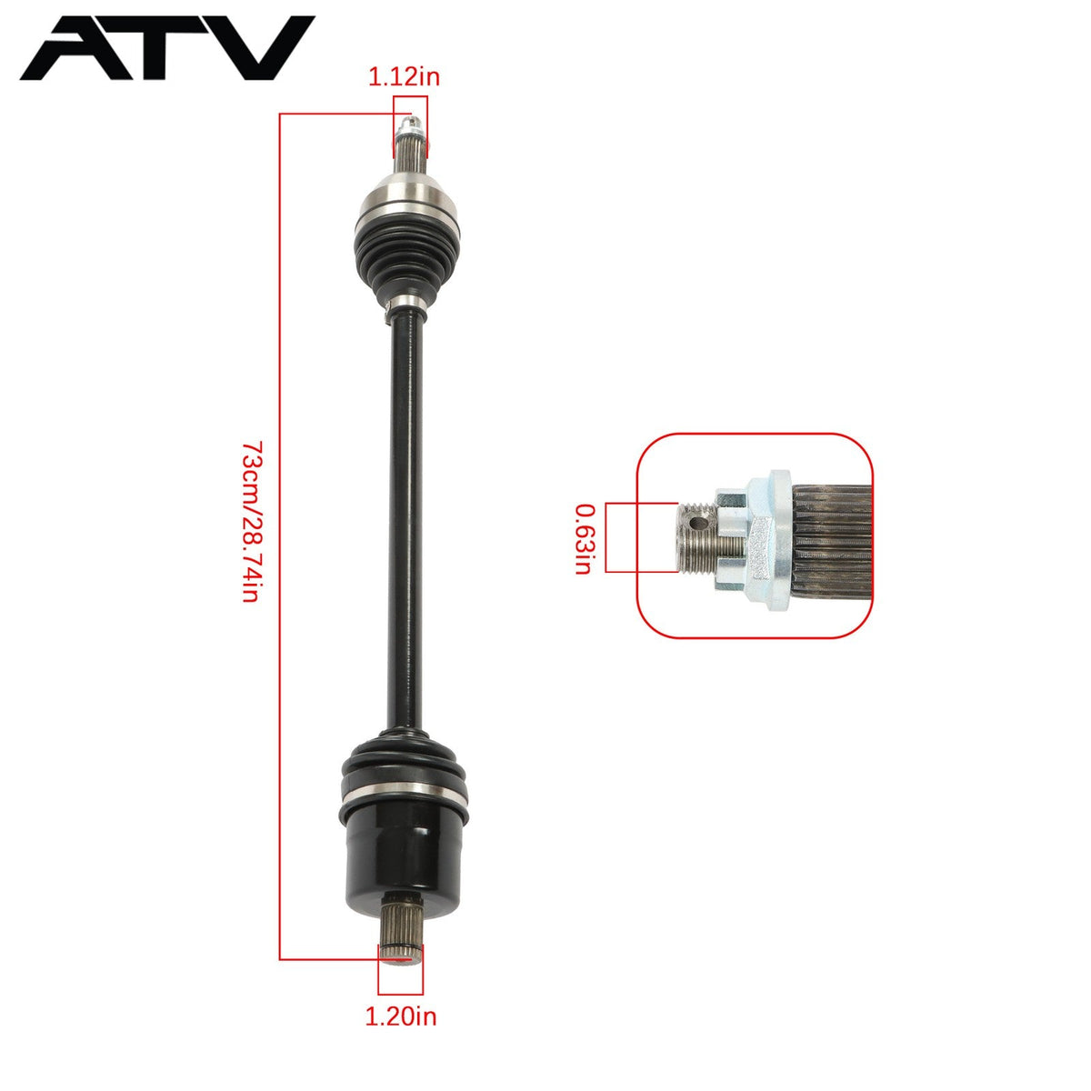 Rear Right Left CV Axles Drive Shaft For Polaris XP 1000 14-18 1333124 1333439