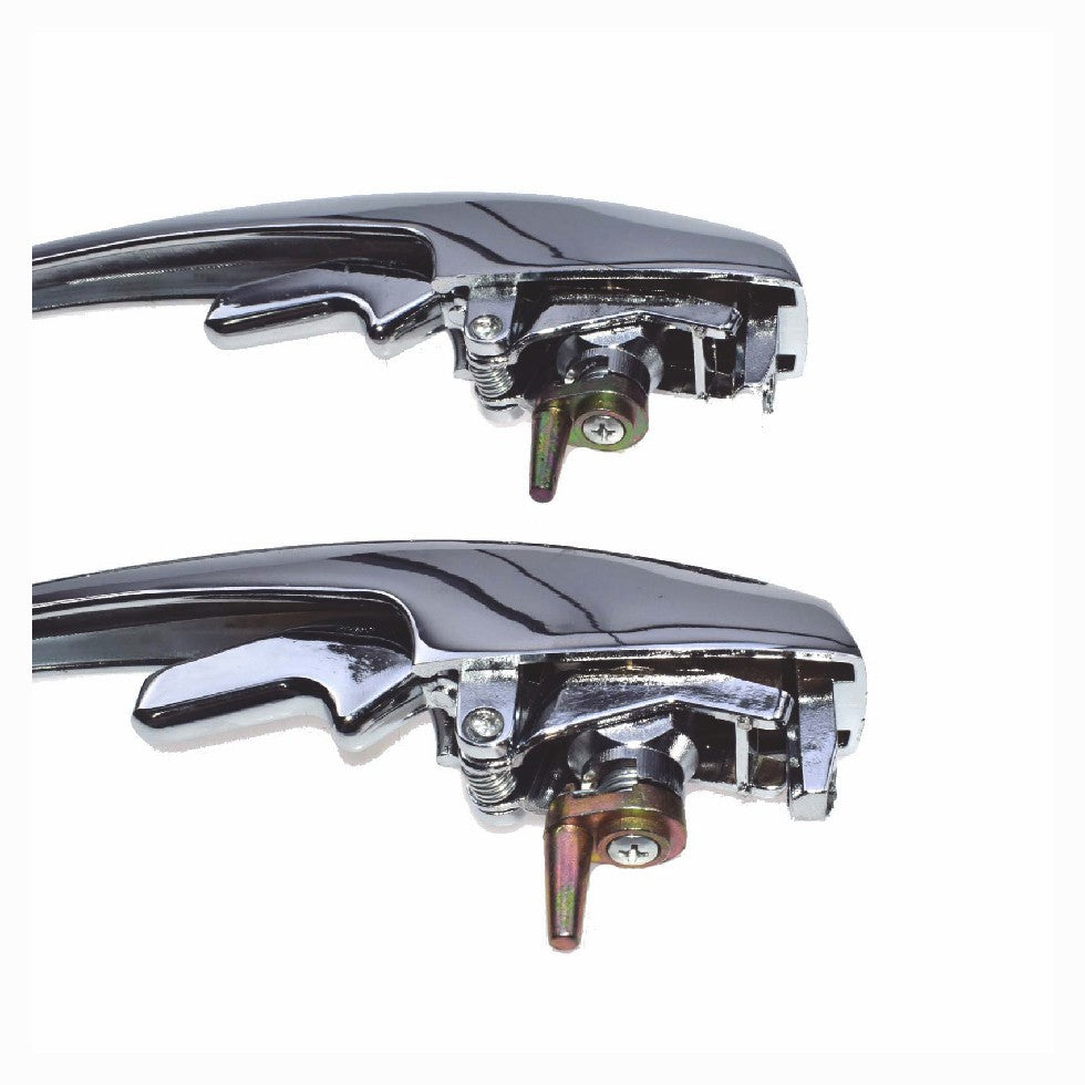 PAIR) OUTER DOOR HANDLES WITH MATCHED KEYS FITS VW TYPE1 BUG 113898205M 1968-79