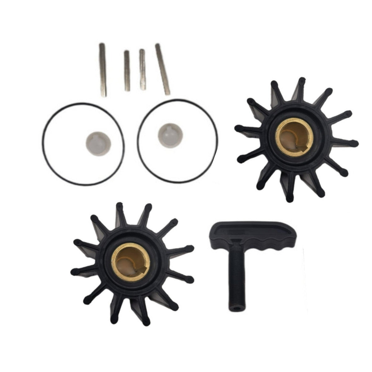2pcs Impeller Kits w/ Puller Sherwood 17000K Cummins 3802444 Caterpillar 1W5664