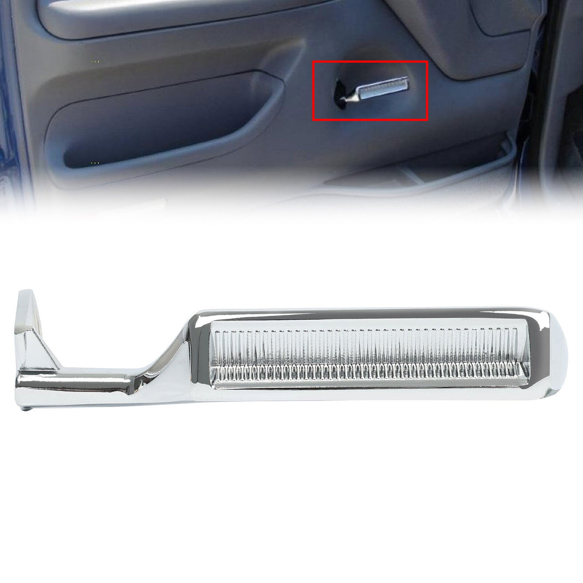 Chrome Metal Inside Door Handle Left Driver For Ford F150 F250 F350 Bronco 87-96