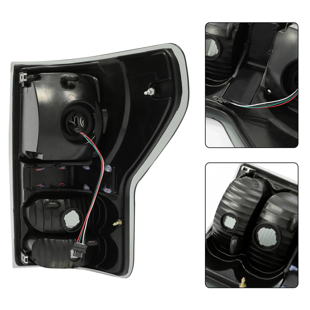 Black Smoke For Toyota Tundra 2007-2013 LED Tail Lights Brake Lamps Left+Right