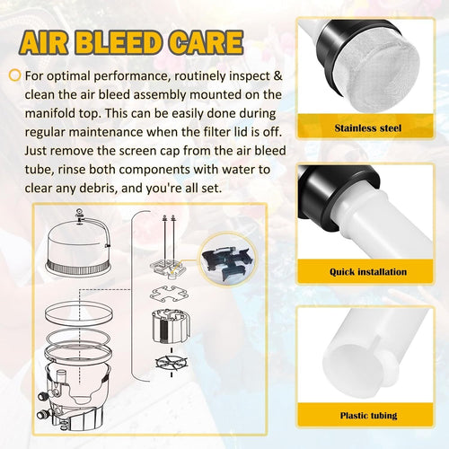 190092 Pentair Air Bleed Assembly for FNS Plus Pool and Spa D.E. Filter