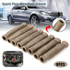 8x Spark Plug Header Boots 2500?? Spark Plug Heat Shield Sleeve Wire Cover Wrap