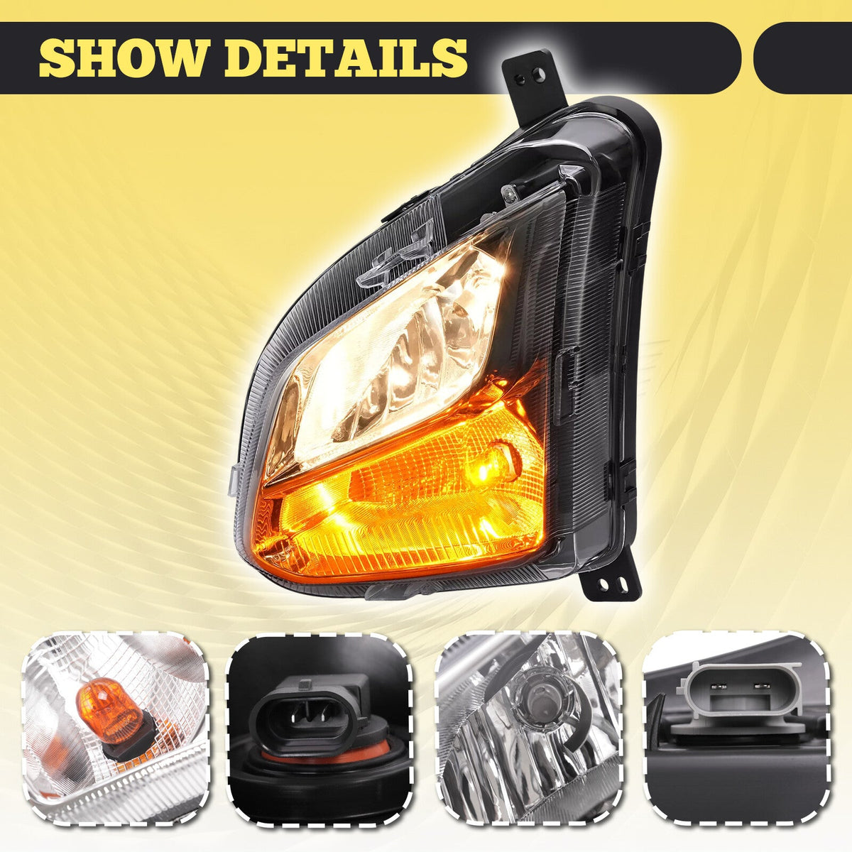 Bumper Fog Light w/Signal Lamp Left Driver For Chevy Equinox 2018-2021 w/Wiring