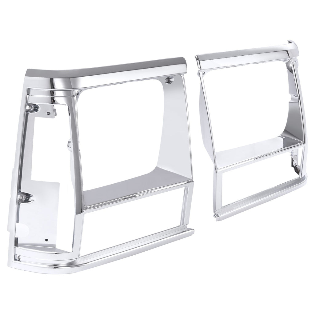 2PCS Set Headlight Door Bezel Trim For Jeep Cherokee 91-96 Comanche 91-92 Chrome