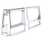 2PCS Set Headlight Door Bezel Trim For Jeep Cherokee 91-96 Comanche 91-92 Chrome