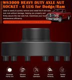 W83009 Heavy Duty 6 Lug Axle Nut Socket for Dodge Ram Trucks 1500-5500 Chasis D2